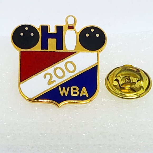 Vintage Ohio Women's Inter-City Bowling League 200 Score Lapel Pin Pinback - Picture 5 of 7